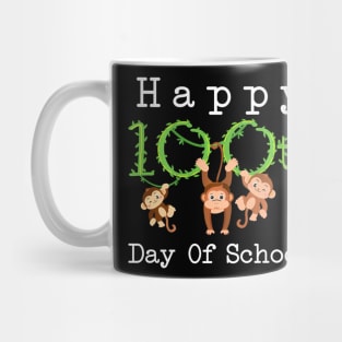 Happy 100 Days Of School Monkey 100Th Day School Teachers Mug